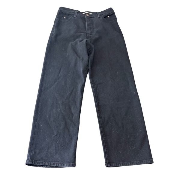 Levi's Denim - Levis Ribcage Straight Ankle Jeans Womens 29 Black High Rise Cotton Denim Crop